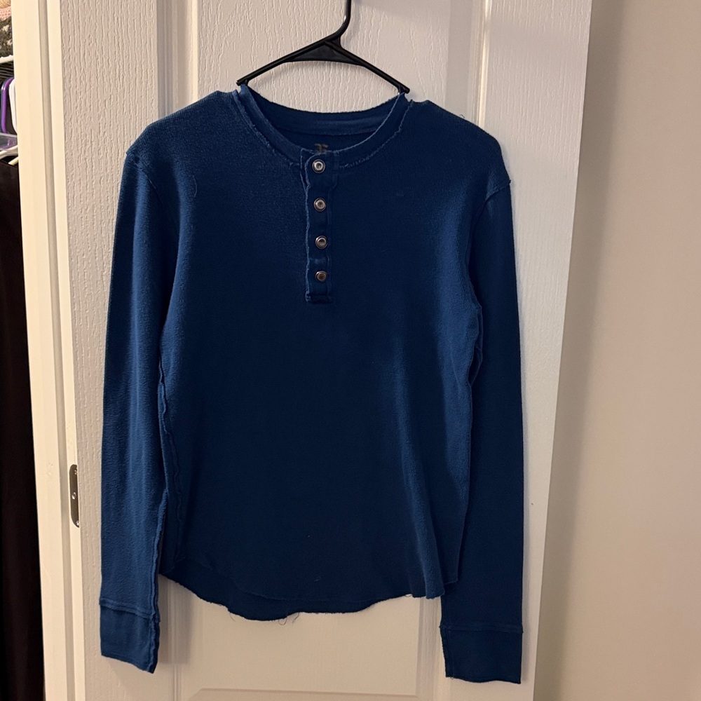 Vintage Epic Threads Navy Long Sleeve Henley Shirt